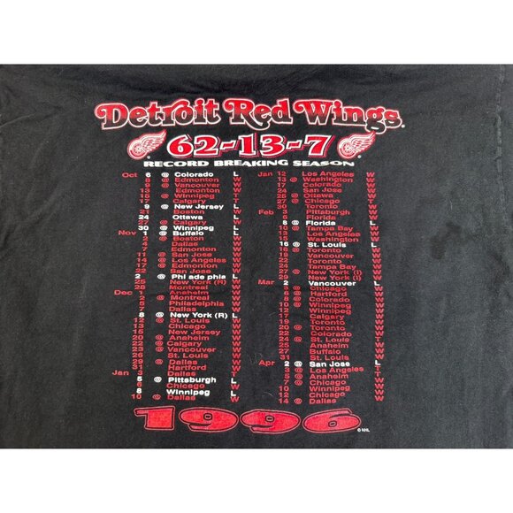 Vtg 1996 Red Wings Record Breaking Season T Shirt Sz XL Single Stitch USA MADE - Picture 8 of 8
